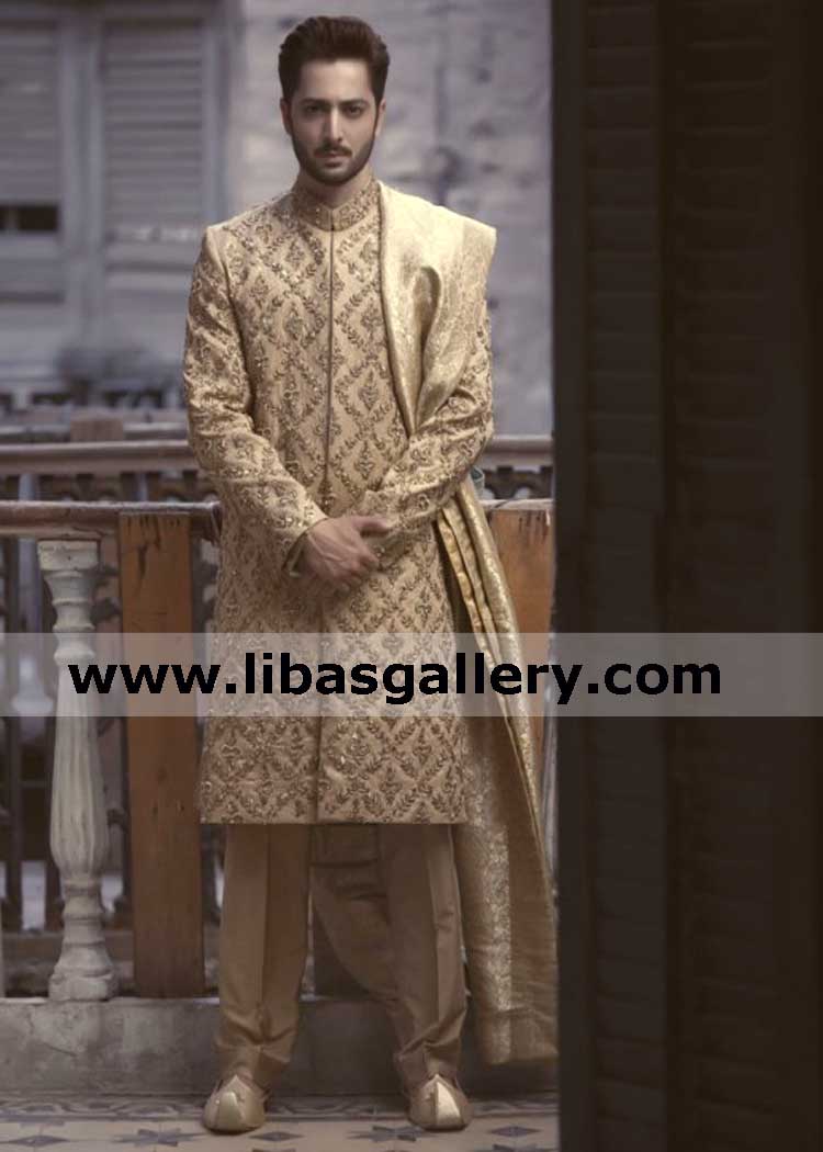 hand embellished groom nikah barat achkan sherwani actor danish taimoor wearing designer sherwani new zealand dubai america hand embellished groom nikah barat achkan sherwani actor danish taimoor wearing designer sherwani new zealand dubai america