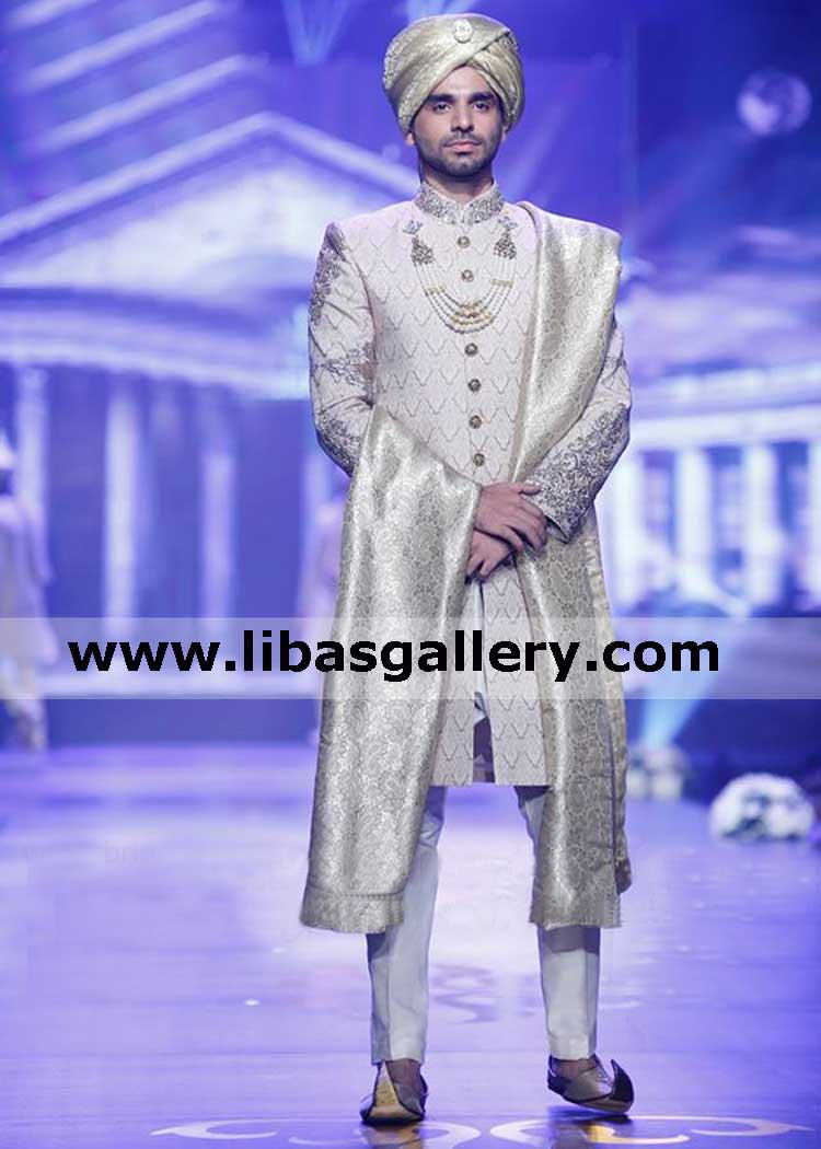 Groom wedding sherwani jamawar comfortable heart touching