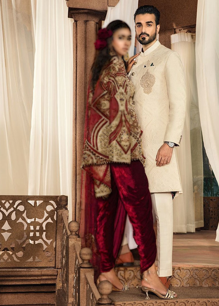Regal groom tailored embroidered wedding sherwani suit