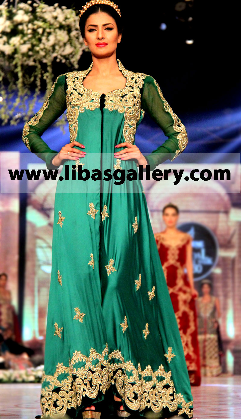 Online shopping for Tabassum Mughal Haute Couture wedding bridal western style dress, Tabassum Mughal Haute Couture Latest designer Gown in Oldham London UK Tel.+44 20 8144 1510