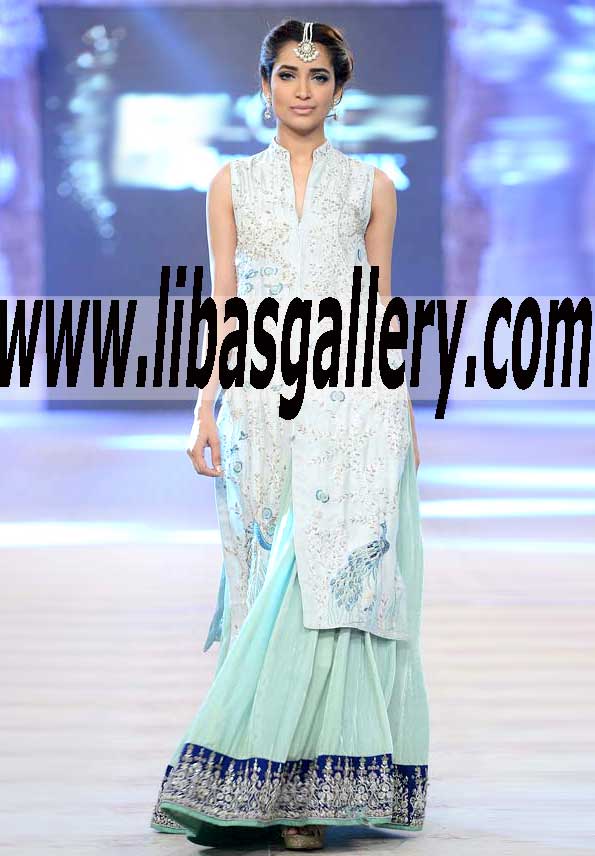 Delightful Pale Robin Egg Blue color Lehenga Dress for Parties and Special Occasions
