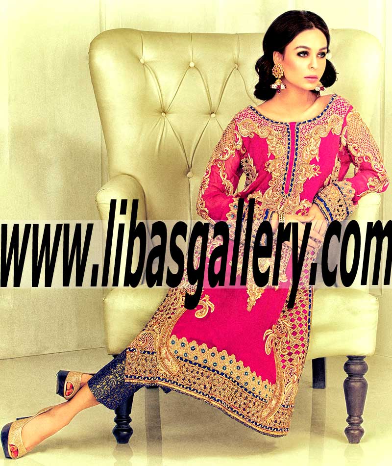 Attractive Deep Cerise Straight Cut Long Length Bridesmaid Dress for Evening and Wedding Parties