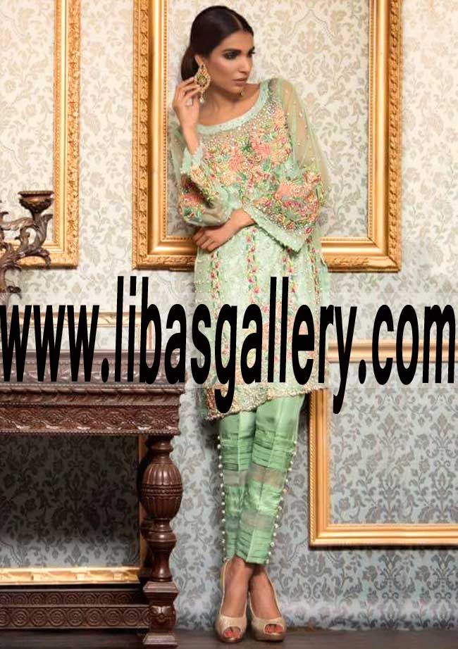 Beautiful and glorious embroidered and embellished bridesmaid Dress for Evening and Formal Occasions