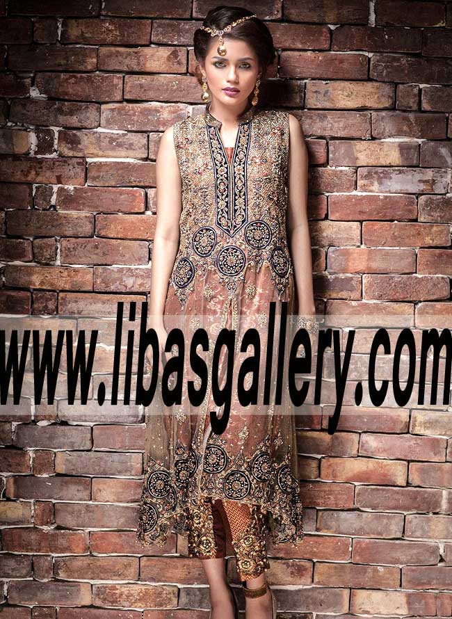 Pakistani Designer Embellished Dresses Frogner Oslo Norway Umsha by Uzma Babar Special Occasion Dress For Wedding And Formal Events