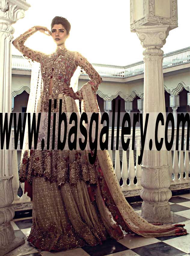 Erum Khan Wedding Sharara Styles, Erum Khan Bridal Sharara Designs 2017 for Special Occasions UK USA Canada Australia Saudi Arabia Norway