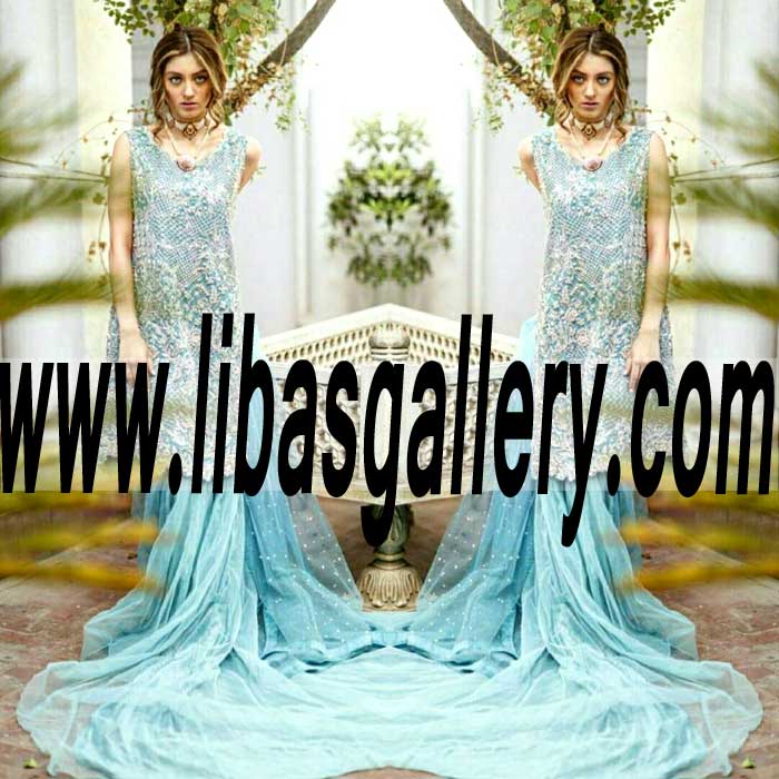 Graceful Wedding Dress with ravishing embellishments for Social and Formal Events