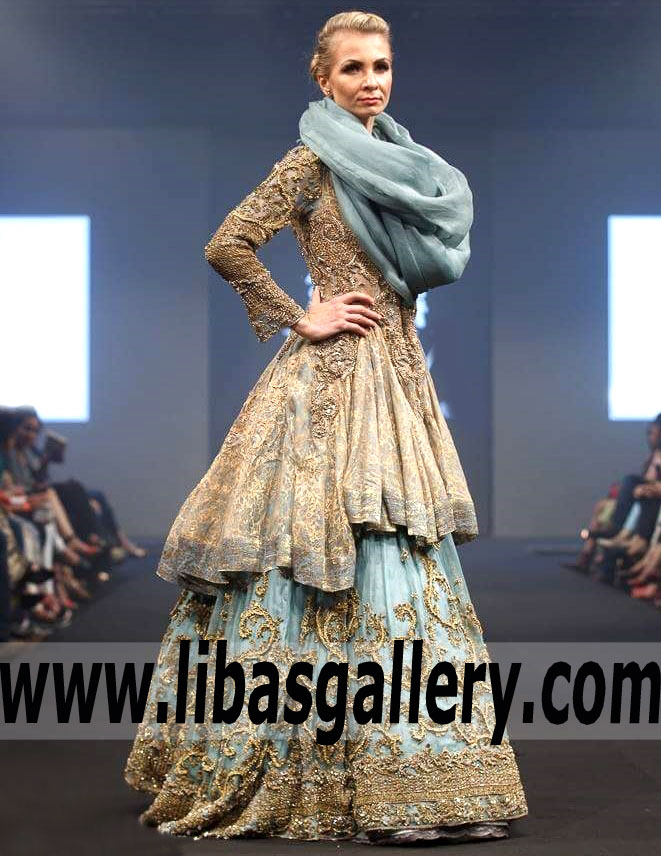 Heavy Embellished Peplum with fancy Embellished Lehenga Ideal for Evening and Special Occasion