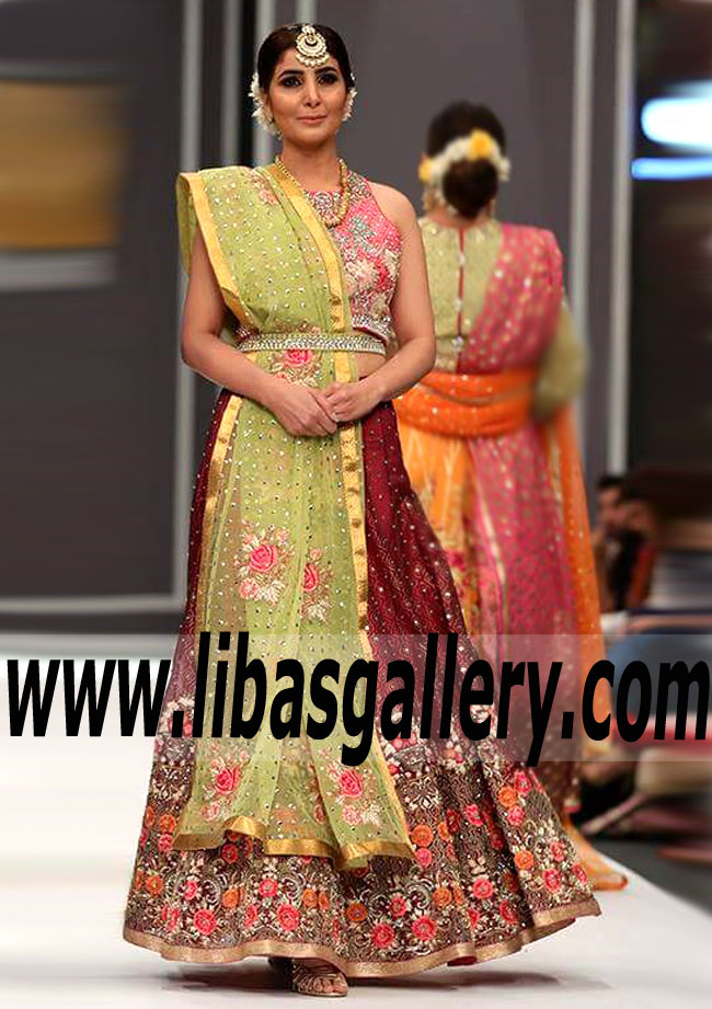 Stunning Special Occasion Dress with Beautiful Color Combination Lehenga for All Wedding and Formal Events