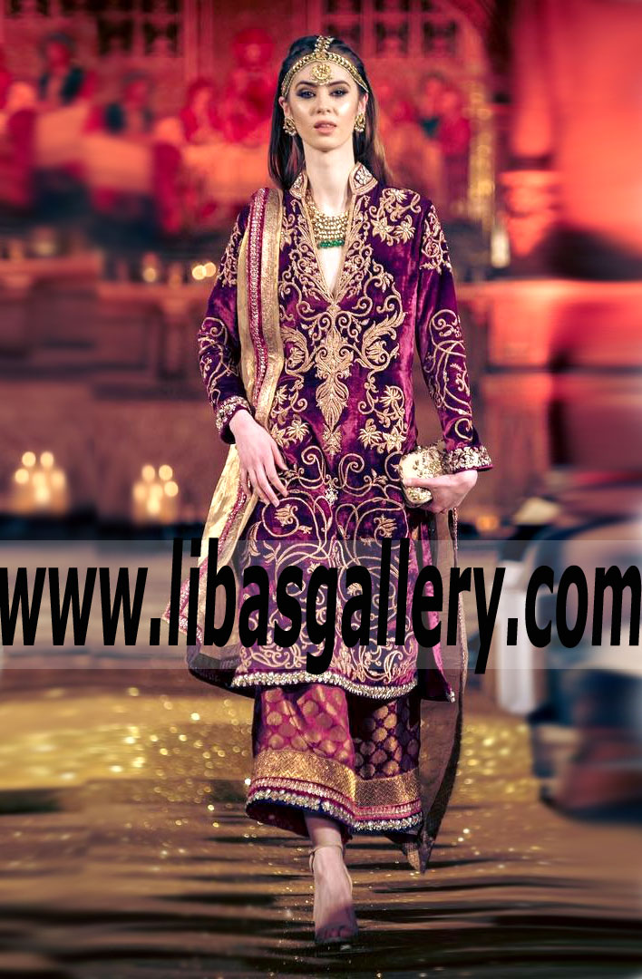Elegant Special Occasion Dress With Palazzo Paints Faiza Samee Wedding Dresses Faiza Samee Velvet Dresses New Arrivals London UK Wedding Collection
