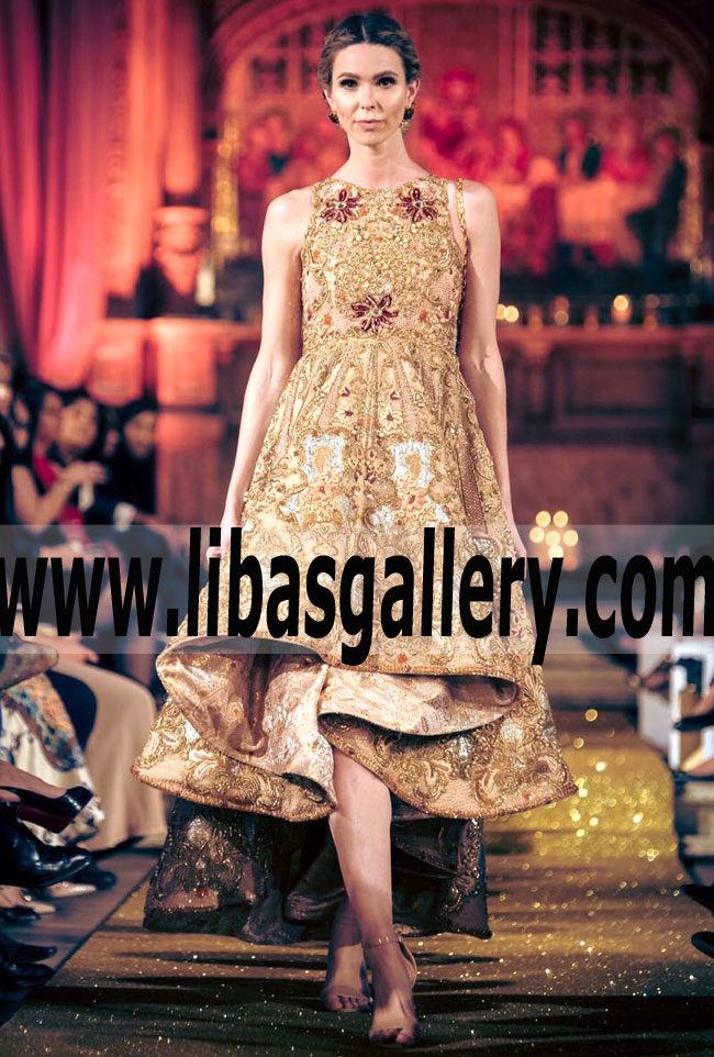 Tena Durrani Bridal Gown for Wedding And Special Occasions Bollywood High Low Hem Bridal Gown Michigan MI USA Indian Bridal Gown