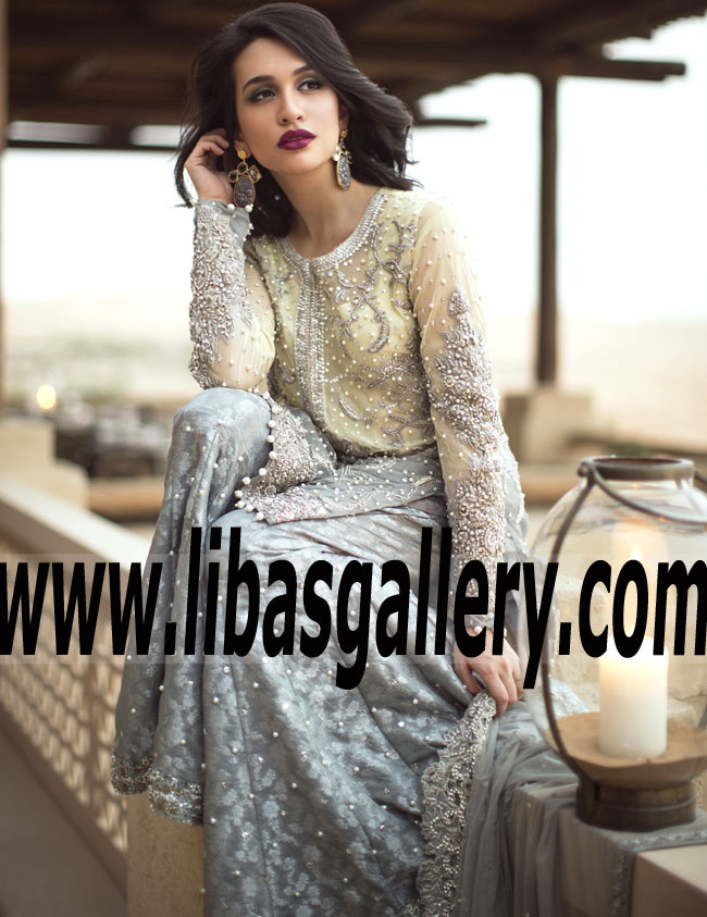 Beauteous Light Yellow Arum Bridal Dress