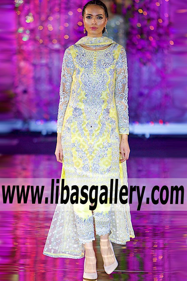 Enchanting Maize Evening Cropped Trouser Suit for Formal Occasions Nomi Ansari Dresses Oak Park Michigan MI US Stylish Dress for Formal Occasions