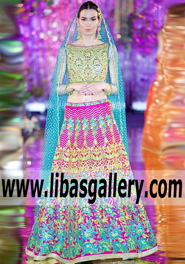 Stylish Red-violet Gladiolus Lehenga