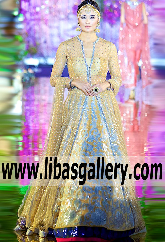 Delicate Gamboge Gladiolus Wedding Gown