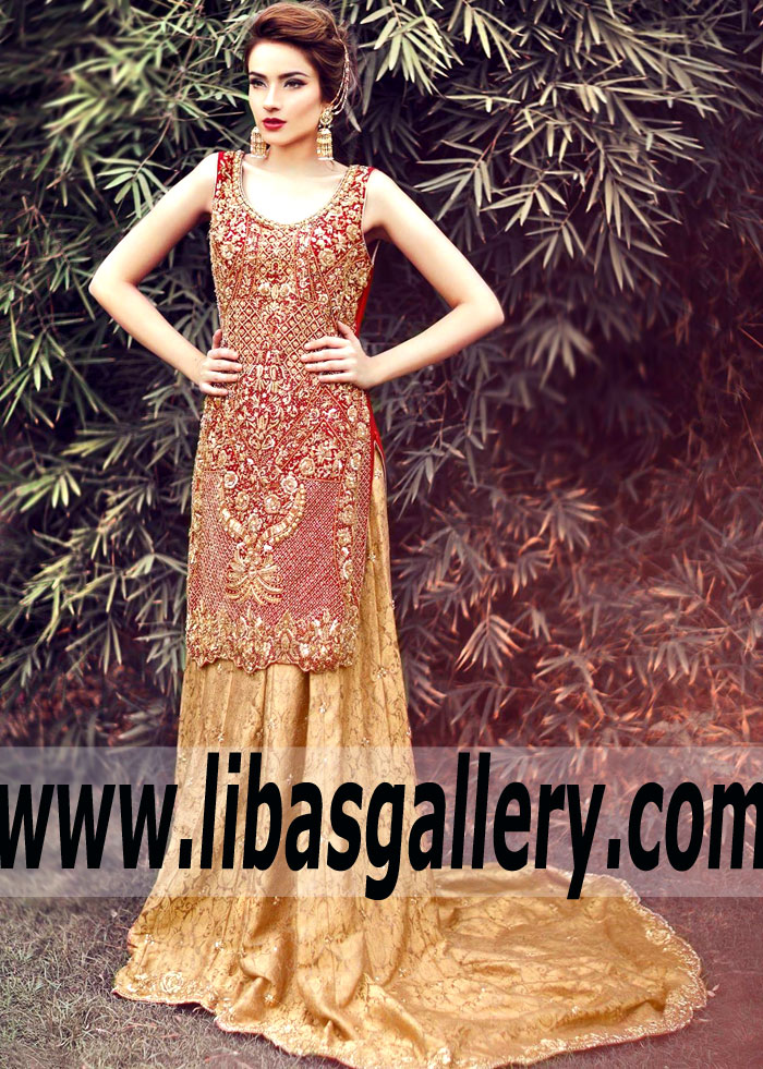 Luxurious Bridal Sharara Sara Naqvi Pakistani Designer Sharara Pakistani Bridal Boutiques Sydney, Australia Bridal Dresses Sydney Australia