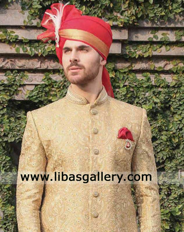 Elegant Alzarin Groom Wedding Turban
