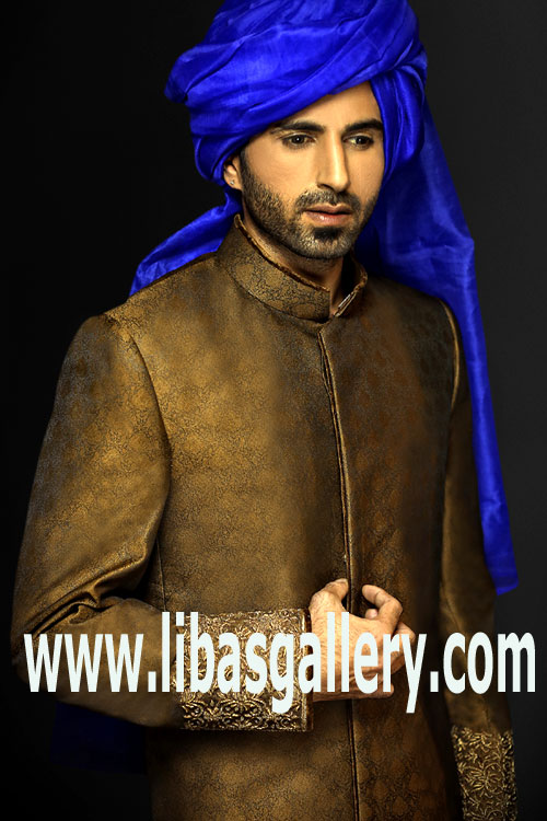 Blue Wedding Turban pre tied 