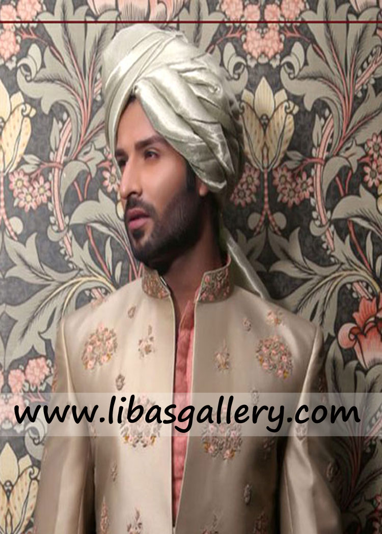 Innocent Muslim Groom wearing Designer Turban