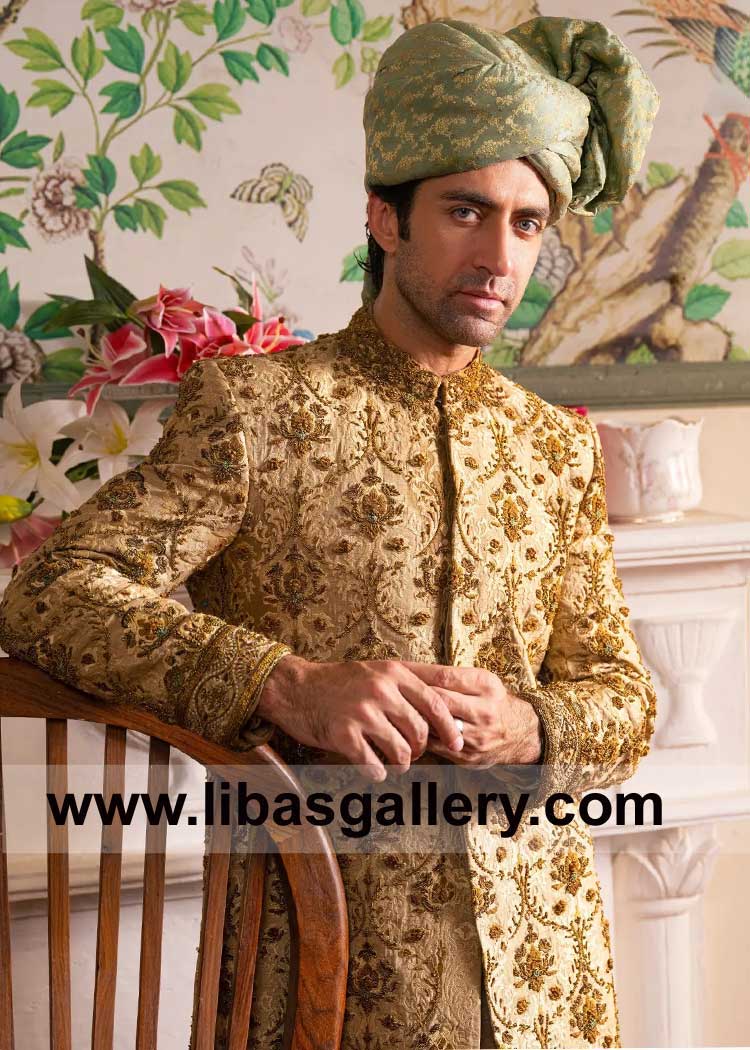 luxury jamawar groom wedding turban