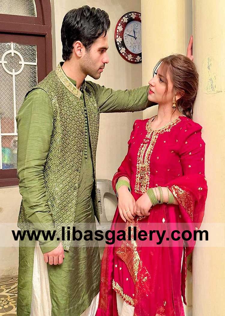 Green Gold Embroidered Groom Wedding Waist Coat Article