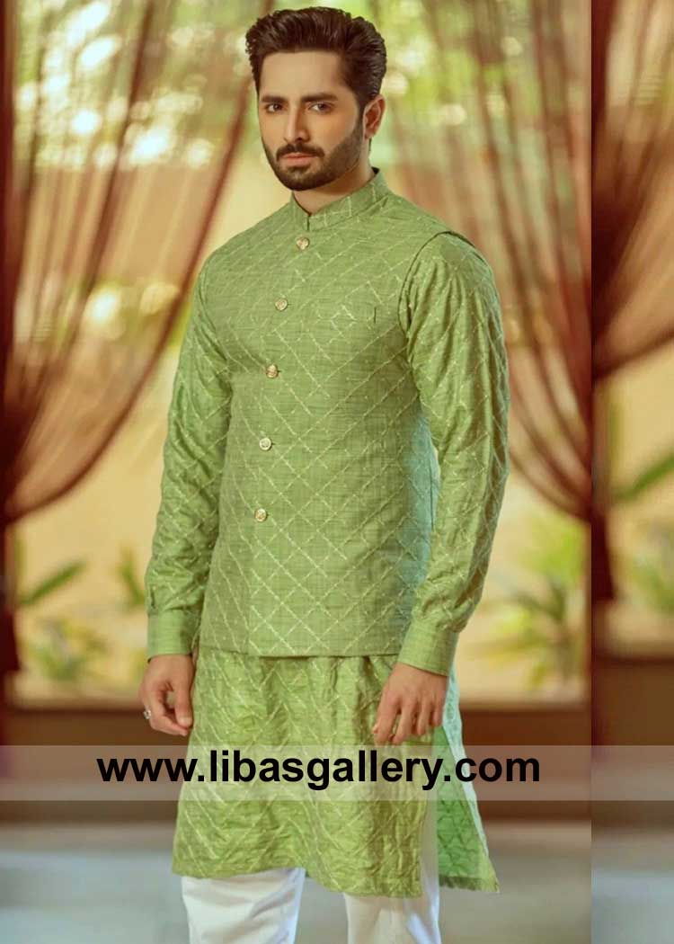 Embroidered Men Waist coat for Special Occasion