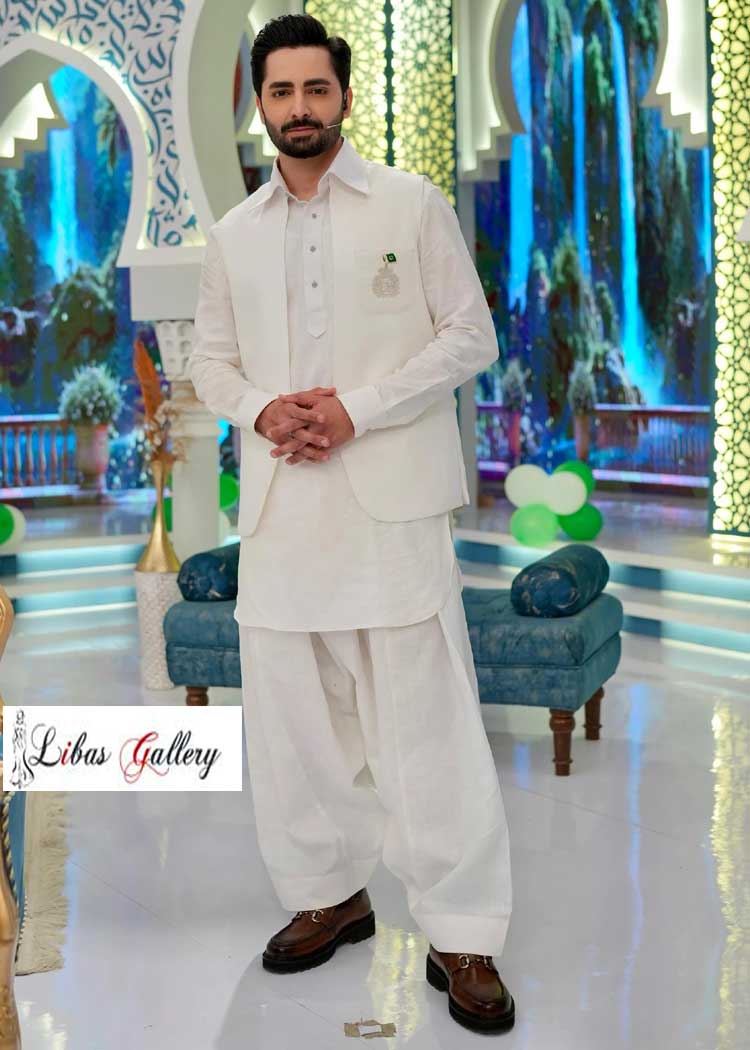 White Linen Men Waistcoat Style for Eid and Occasion