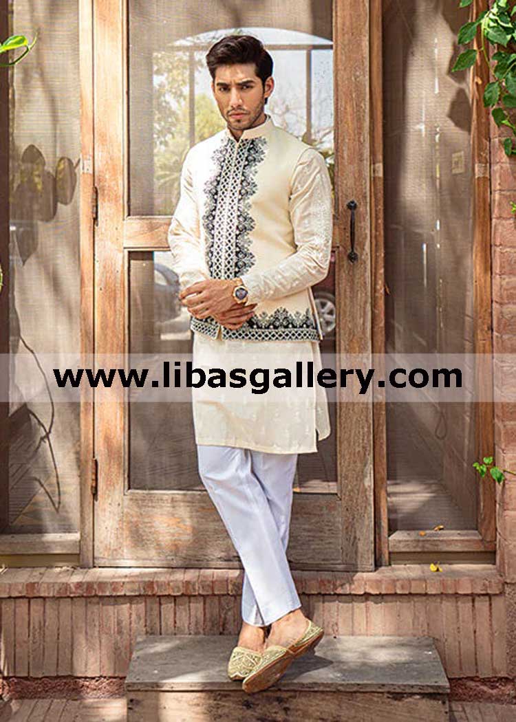 Sweet auspicious ivory waistcoat article for man