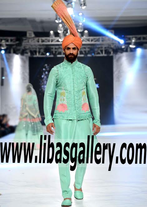 Designer Embroidered Waist Coat Style for Groom