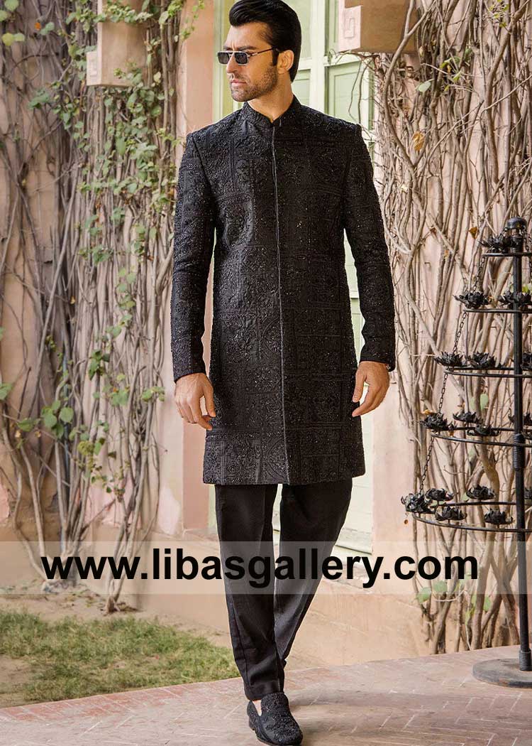 Black Groom Sherwani a timeless Masterpiece of Craftsmanship