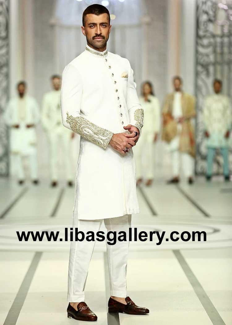 Amateur Groom in off white Wedding Nikah Sherwani