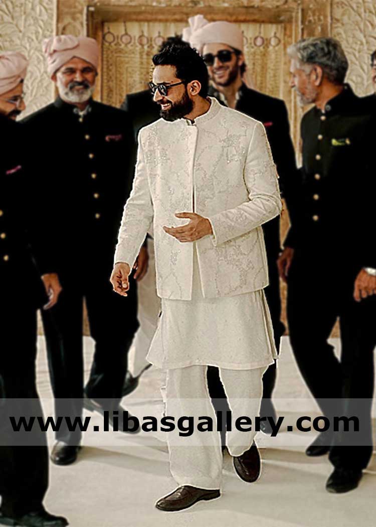 white luxury latest hand embroidered groom prince coat | prince coat white luxury latest hand embroidered groom prince coat | prince coat